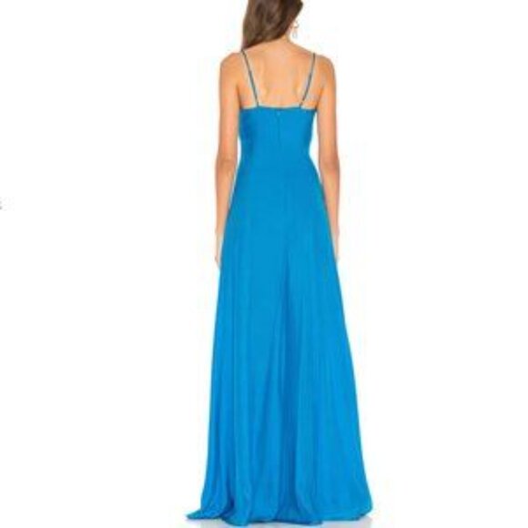 NWOT Amanda Uprichard Channing Gown- Electric Teal - Picture 2 of 6